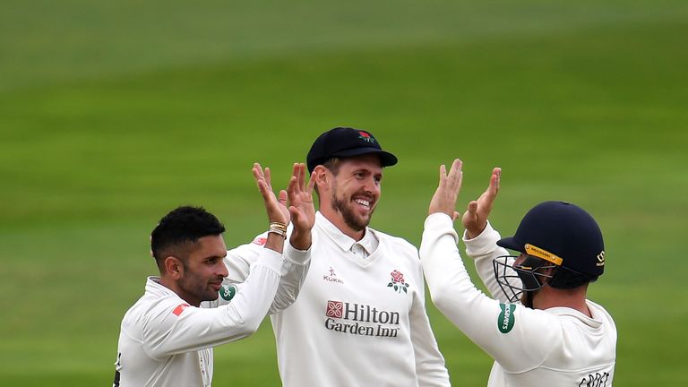 Lancashire&#39;s Keshav Maharaj (left) took seven wickets to clinch a tie against Somerset