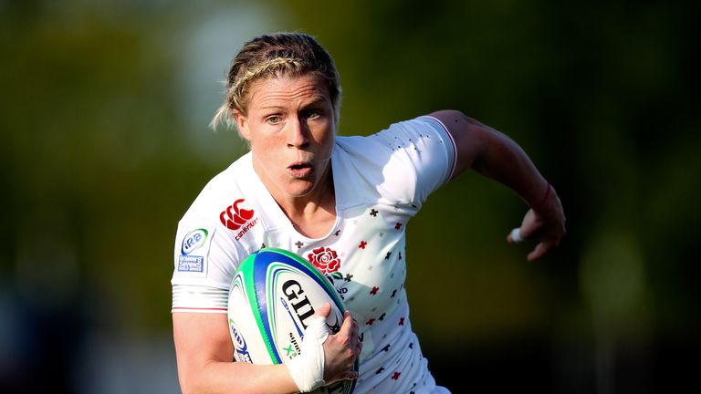 during the IRB Womens Sevens match between Australia and France on May 16, 2014 in Amsterdam, Netherlands. (Photo by Ben Hoskins/Getty Images)