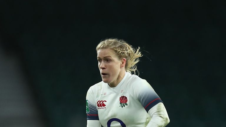 during the Old Mutual Wealth Series match between England Women and Canada Women at Twickenham Stadium on November 25, 2017 in London, England.