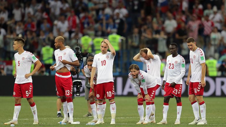 Denmark players during the 2018 World Cup