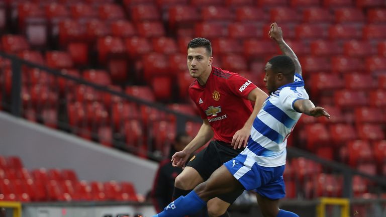 MANCHESTER, ENGLAND - SEPTEMBER 14:  Marcos Rojo of Manchester United U23s in action during the Premier League 2 match between Manchester United U23s and Reading U23s at Old Trafford on September 14, 2018 in Manchester, England.  (Photo by John Peters/Man Utd via Getty Images)