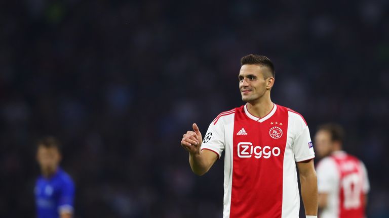 Dusan Tadic during the UEFA Champions League Play-off 1st leg match between Ajax and Dynamo Kiev held at Johan Cruyff Arena on August 22, 2018 in Amsterdam, Netherlands.