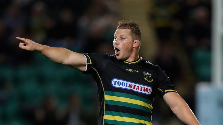 Dylan Hartley during Northampton Saints' Round 2 victory over Harlequins