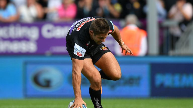 Santiago Cordero scoring for Exeter Chiefs in the Gallagher Premiership