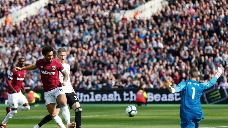 Felipe Anderson makes it 1-0 with a back-heel effort