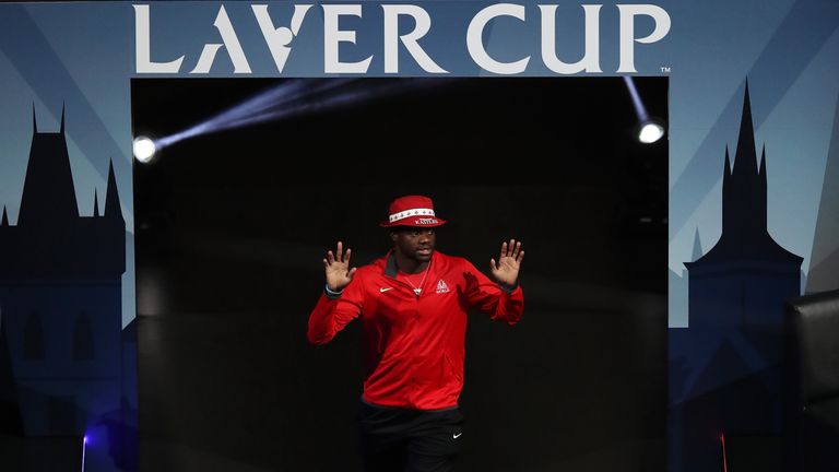 Frances Tiafoe of Team World enters the arena on Day 2 of the Laver Cup on September 23, 2017 in Prague, Czech Republic. The Laver Cup consists of six European players competing against their counterparts from the rest of the World. 