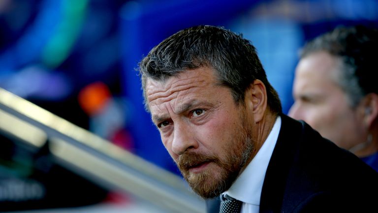 Slavisa Jokanovic looks on during Everton v Fulham