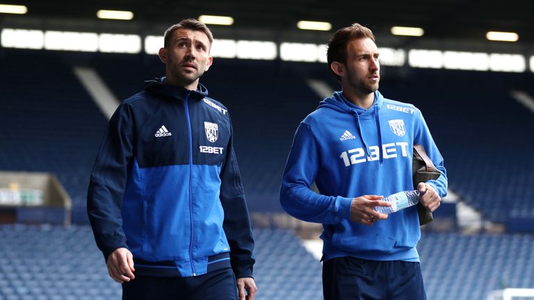Gareth McAuley during the Premier League match between West Bromwich Albion and Burnley at The Hawthorns on March 31, 2018 in West Bromwich, England.