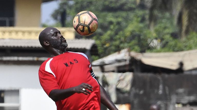 George Weah made a spectacular return to action for Liberia just shy of his 52nd birthday 