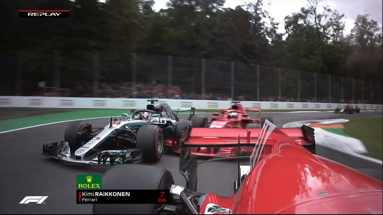 Vettel and Hamilton collide on the opening lap of the Italian GP