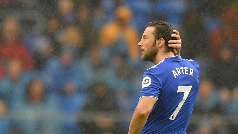 Harry Arter watches on and Cardiff were soundly beaten by Manchester City