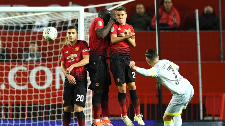  during the Carabao Cup Third Round match between Manchester United and Derby County at Old Trafford on September 25, 2018 in Manchester, England.