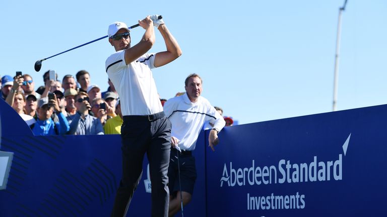 PARIS, FRANCE - SEPTEMBER 26:  Henrik Stenson of Europe tees off ahead of the 2018 Ryder Cup at Le Golf National on September 26, 2018 in Paris, France.  (Photo by Stuart Franklin/Getty Images)