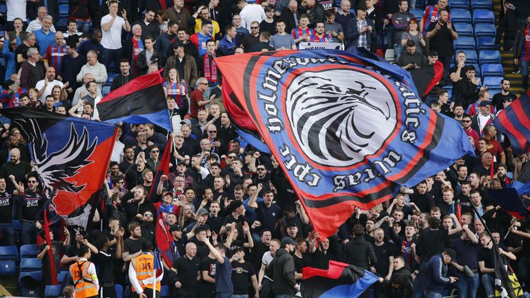 The  Holmesdale Fanatics show their support at Selhurst Park