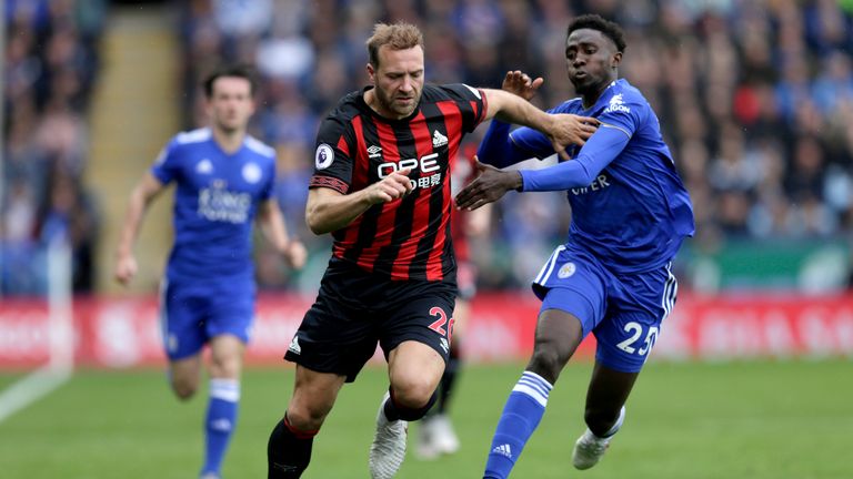  during the Premier League match between Leicester City and Huddersfield Town at The King Power Stadium on September 22, 2018 in Leicester, United Kingdom.