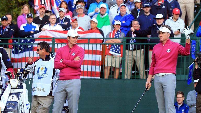 during day two of the Morning Foursome Matches for The 39th Ryder Cup at Medinah Country Club on September 29, 2012 in Medinah, Illinois.