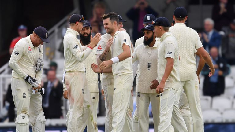 James Anderson during the Specsavers 5th Test - Day Five between England and India at The Kia Oval on September 11, 2018 in London, England.