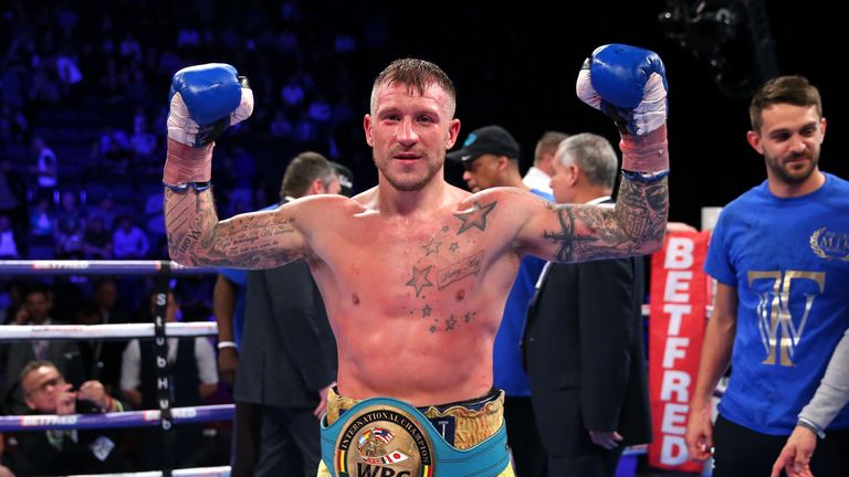 During the International Middleweight Championship match between Marcus Morrison and Jason Welborn at Manchester Arena on March 25, 2017 in Manchester, England