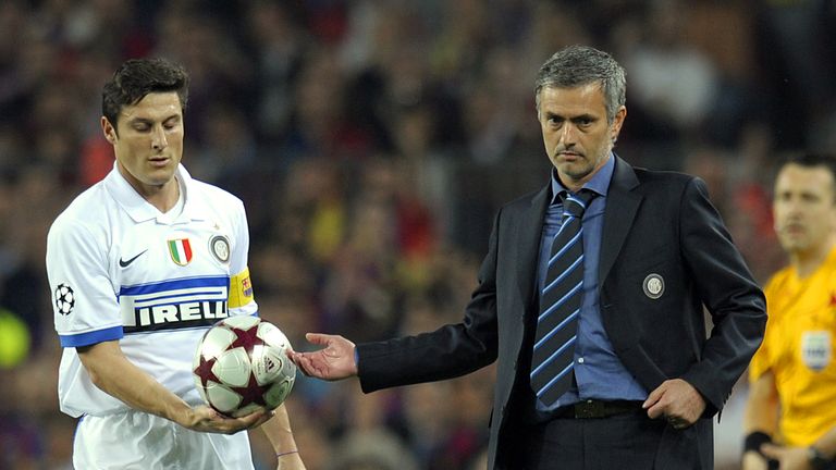 Javier Zanetti captained Inter Milan to a treble under the management of Mourinho in 2010