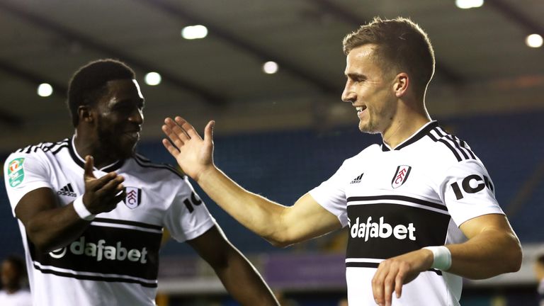  during the Carabao Cup Third Round match between Millwall and Fulham at The Den on September 25, 2018 in London, England.