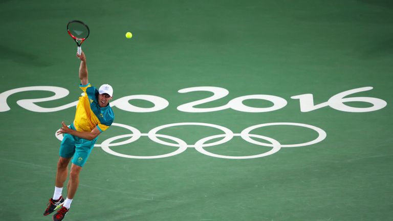 on Day 3 of the Rio 2016 Olympic Games at the Olympic Tennis Centre on August 8, 2016 in Rio de Janeiro, Brazil.