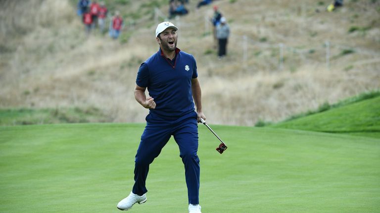 Jon Rahm beat Tiger Woods in the Sunday singles during his rookie appearance in 2018