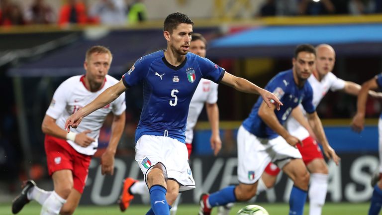 Jorginho's penalty was his first goal for Italy