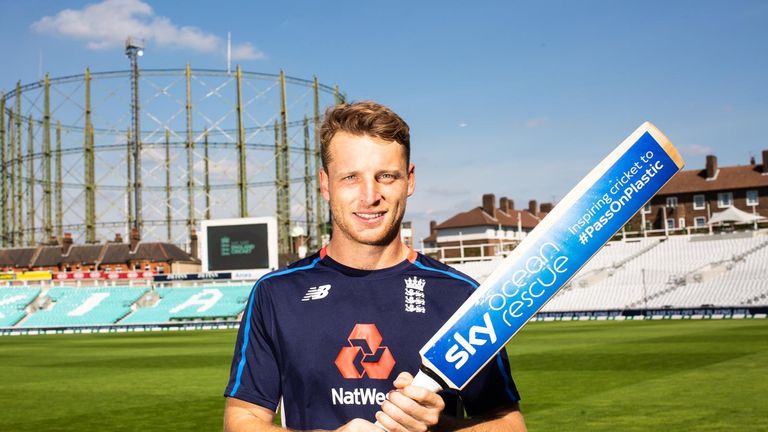 England cricketer Jos Buttler supporting Sky Ocean Rescue at the Kia Oval in London