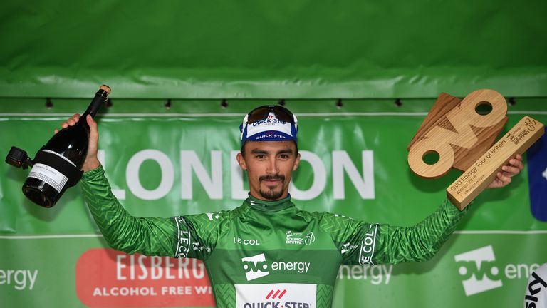 France's Julian Alaphilippe wrapped up overall victory at the OVO Energy Tour of Britain in London on Sunday 