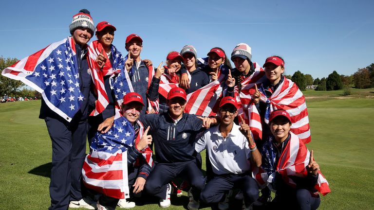  during the singles on day two of the 2018 Junior Ryder Cup at Disneyland Paris on September 25, 2018 in Paris, France.