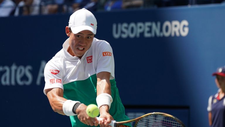Kei Nishikori of Japan returns against Marin Cilic of Croatia during their Men's Singles Quarter-Finals match at the 2018 US Open at the USTA Billie Jean King National Tennis Center in New York on September 5, 2018. 