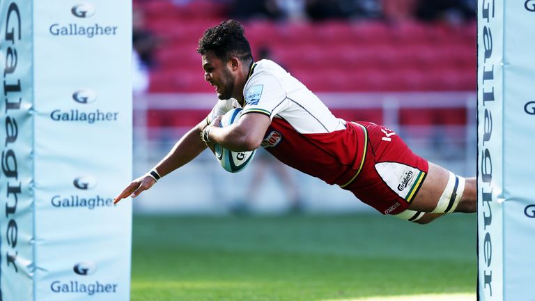 Lewis Ludlam of Northampton Saints scores a try during the Gallagher Premiership Rugby match between Bristol Bears and Northampton Saints at Ashton Gate on September 29, 2018 in Bristol, United Kingdom.