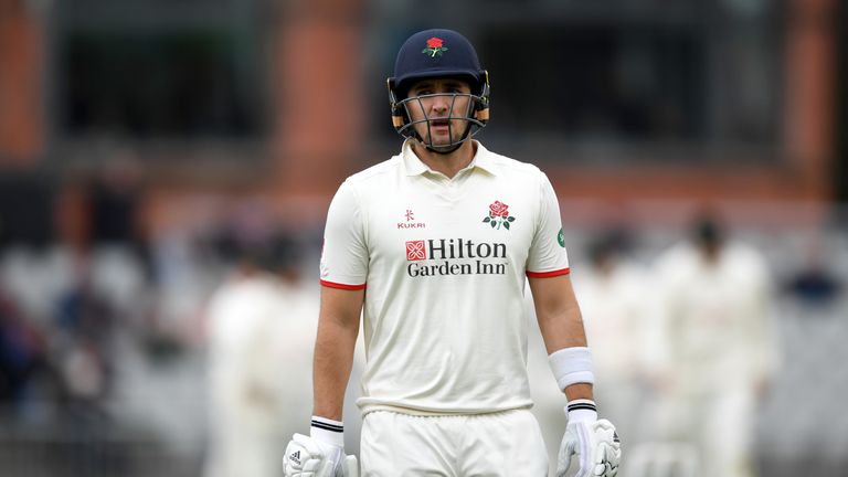 Liam Livingstone during the four day of Specsavers County Championship Division One match between Lancashire and Nottinghamshire at Old Trafford on April 16, 2018 in Manchester, England.