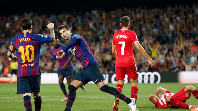 Gerard Pique drew Barcelona level at 2-2