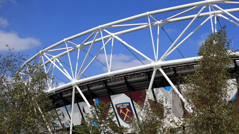 General view outside the stadium prior to the Premier League match between West Ham United and Wolverhampton Wanderers at London Stadium on September 1, 2018 in London, United Kingdom.