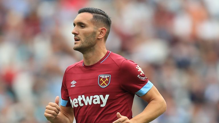 Lucas Perez during the Premier League match between West Ham United and AFC Bournemouth at London Stadium on August 18, 2018 in London, United Kingdom.