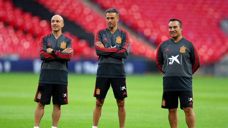 Luis Enrique during the Spain Training Session at Wembley Arena on September 7, 2018 in London, England.