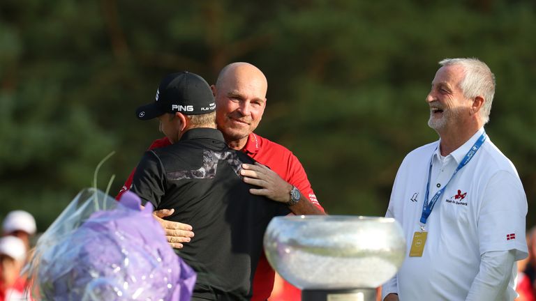 Wallace was congratulated by Bjorn after Sunday's victory