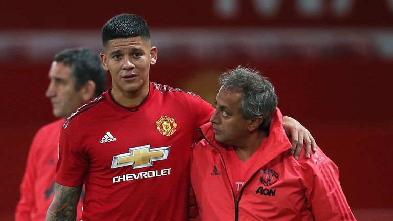 Marcos Rojo limped off in the 54th minute of Friday's U23 draw against Reading at Old Trafford