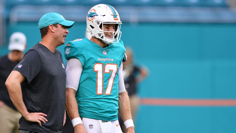 Miami Dolphins head coach Adam Gase and quarterback Ryan Tannehill