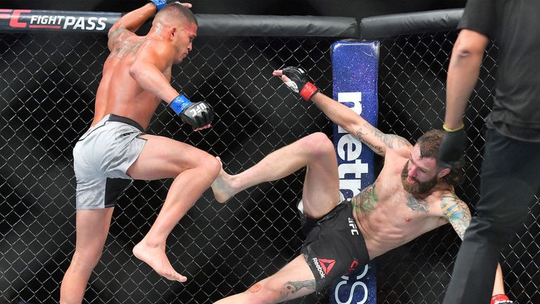 Chiesa (R) eventually fought Anthony Pettis at UFC 226 in July. He lost in the second round