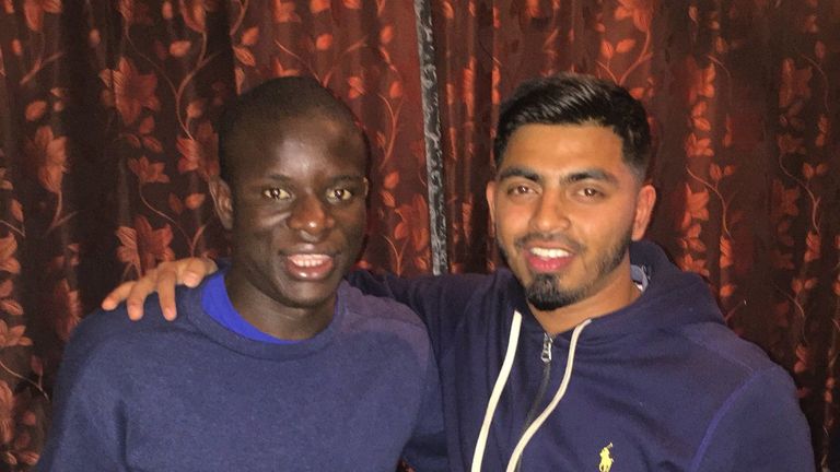 N'Golo Kante spent Saturday night at a fans' house after missing his train to Paris, via Twitter.com @jahrul999