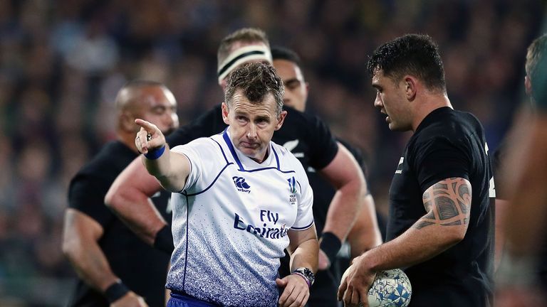 Referee Nigel Owens during New Zealand's match against South Africa in the Rugby Championship