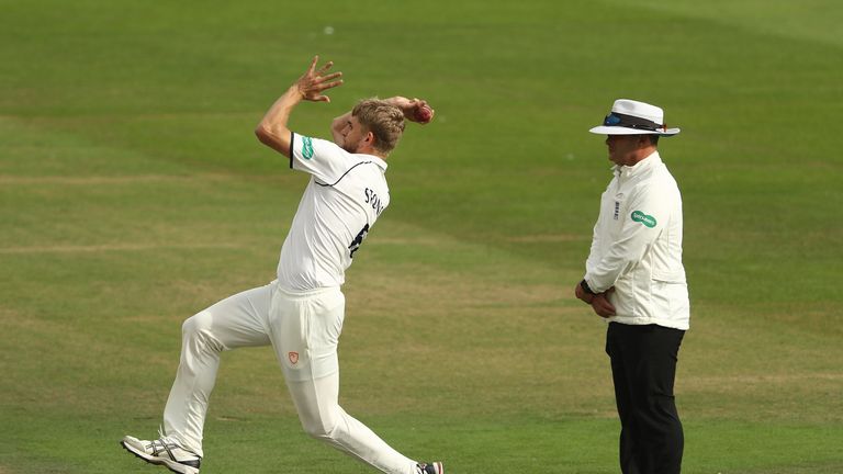 Olly Stone during day two of the Specsavers County Championship Division Two match between Sussex and Warwickshire at The 1st Central County Ground on September 19, 2018 in Hove, England.