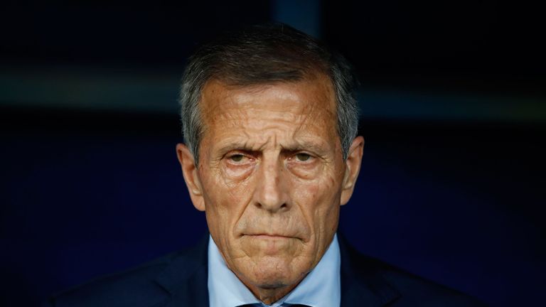 Uruguay coach Oscar Tabarez 