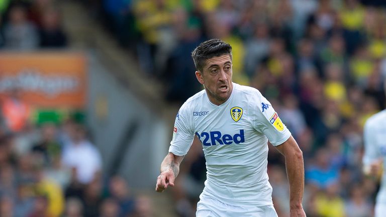 Pablo Hernandez during the Sky Bet Championship match at Carrow Road, Norwich. ..                                                                                                                                                                                                                                                                                                                                                                                                                