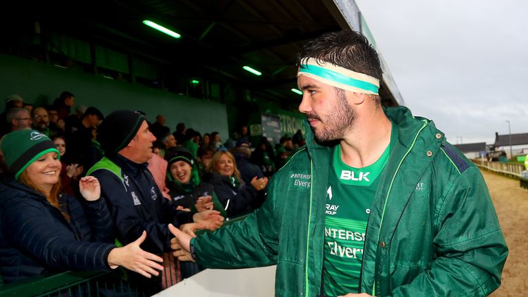 Guinness PRO14, The Sportsground, Galway 8/9/2018.Connacht vs Zebre.Connacht's Paul Boyle acknowledges fans after the game.Mandatory Credit ..INPHO/Tommy Dickson