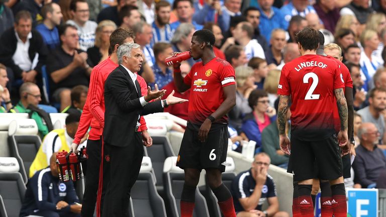 Paul Pogba and Jose Mourinho