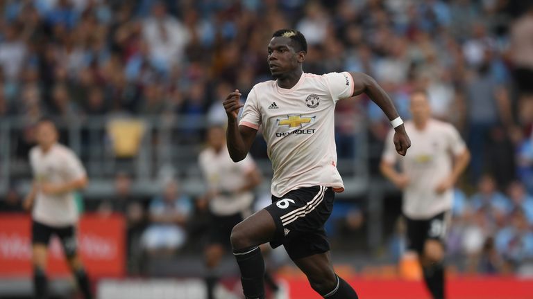 Paul Pogba during the Premier League match between Burnley FC and Manchester United at Turf Moor on September 2, 2018 in Burnley, United Kingdom.