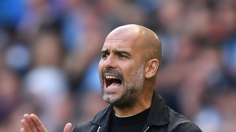  during the Premier League match between Manchester City and Brighton & Hove Albion at Etihad Stadium on September 29, 2018 in Manchester, United Kingdom.